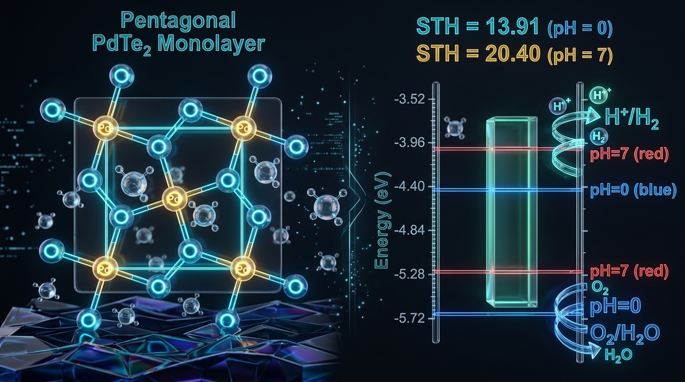 PdTe2 Water Splitting Band Alignment